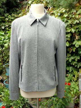 CO & EDDY black and white zipper front jacket